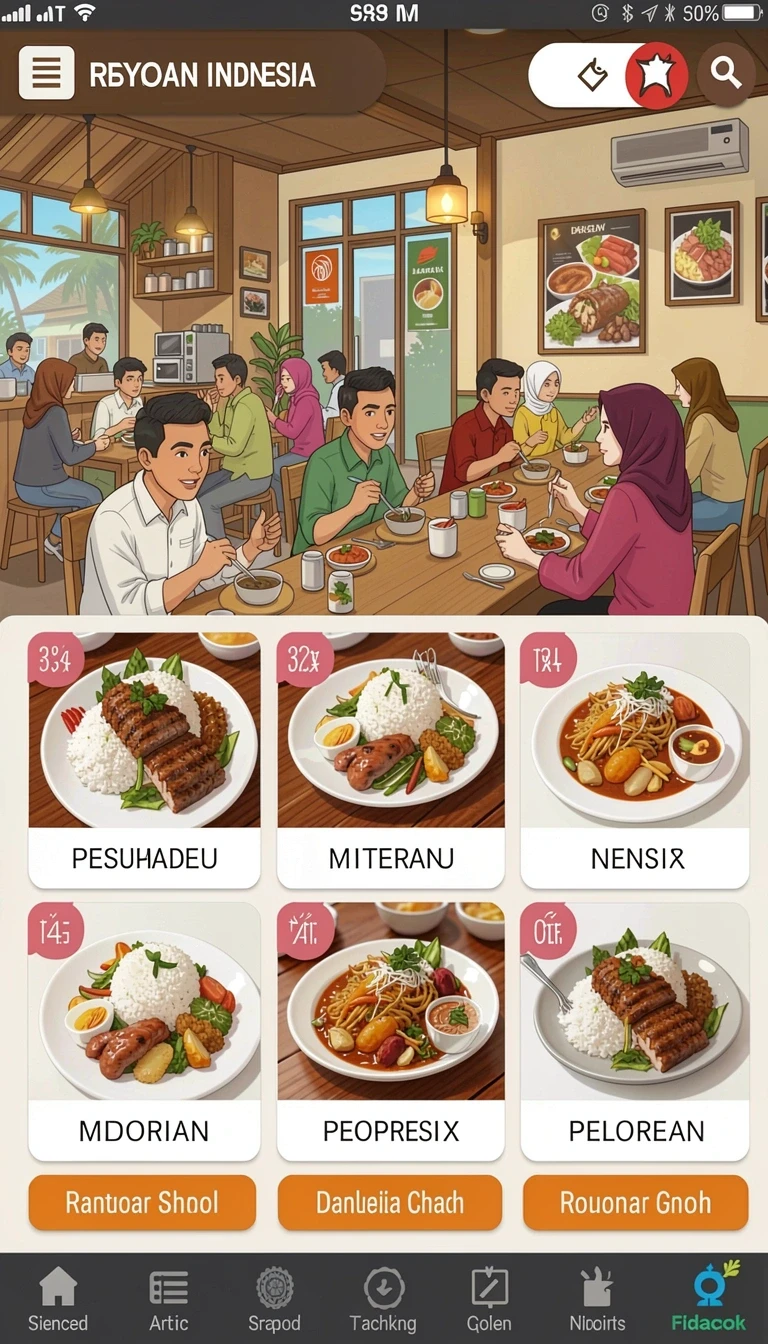 Tampilan antarmuka planet77 di Android